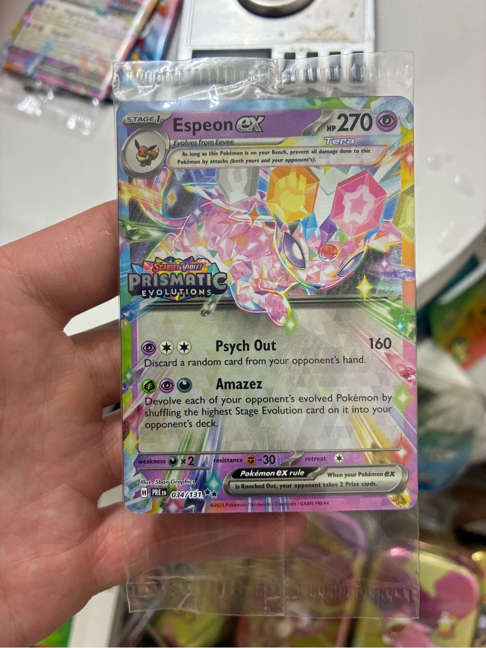 Espeon ex Prismatic Evolutions Card - Pink Holographic